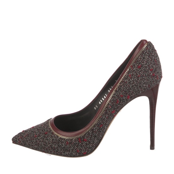 Salvatore Ferragamo insprd Tweed Pumps Burgundy - Picture 5 of 7